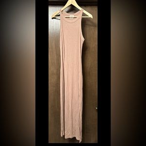 LNA Fitted Cotton Maxi Dress - mauve